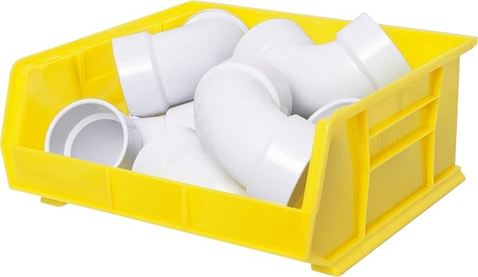 Akro-Mils 30250 AkroBins Plastic Storage Bins, 15"x16"x7", Yellow, 6-Pack | Space-Saving Stackable Bins for Garage, Pantry, Craft Organization