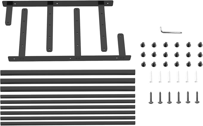 Bethom Bathroom Towel Rack with Bars, 16 Inch Towel Shelf, Matte Black | 3-Tier Hotel Towel Racks for Bathroom Wall Mounted, Bath Towels Storage, Stainless Steel