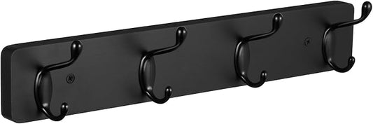 OUTNILI Heavy Duty Coat Hooks Wall Mount - Black Coat Hanger Wall Mounted for Jackets Hats Towels Purse Dog Leashes - Coat Rack for Entryway Closet Mudroom Laundry Room Bathroom