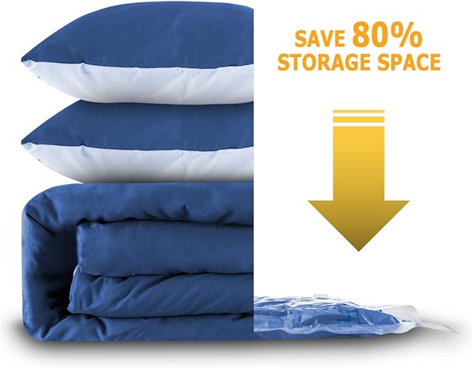 MEIQIHOME Vacuum Storage Bags, Space Saver Sealer Bags,Vacuum seal bags for clothing, Pillows, Comforters, Blankets, Bedding,Travel,7 Jumbo