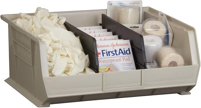Akro-Mils 30250 AkroBins Plastic Storage Bins, 15"x16"x7", Clear, 6-Pack | Space-Saving Stackable Bins for Garage, Pantry, Craft Organization