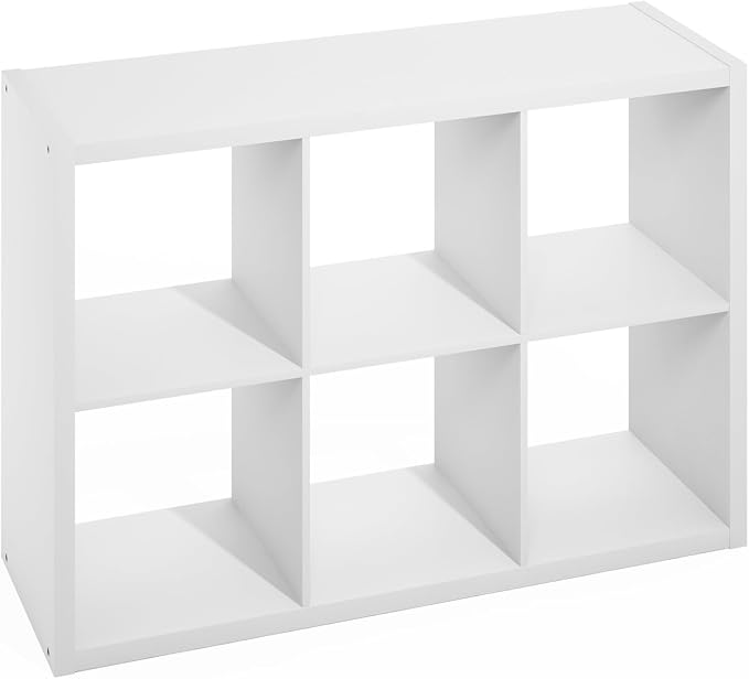 Furinno HERMITE Kitchen Island, 6-Cube Coffee Bar, Extra Thick Kitchen Storage, Bakers Rack, for Pantry Organizers and Storage, Kitchen Organization, White