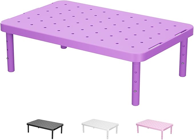 WALI Computer Monitor Stand for Desk, Adjustable Laptop Riser, Desk Monitor Stand Underneath Storage for Office, Home, School Supplies (PTT001-V), 1 Pack, Violet