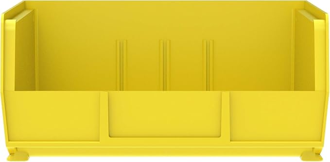 Akro-Mils 30235 AkroBins Plastic Storage Bins, 11"x11"x5", Yellow, 6-Pack | Space-Saving Stackable Bins for Garage, Pantry, Craft Organization
