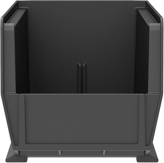 Akro-Mils 30234 AkroBins Plastic Storage Bins, 15"x5"x5", Black, 12-Pack | Space-Saving Stackable Bins for Garage, Pantry, Craft Organization
