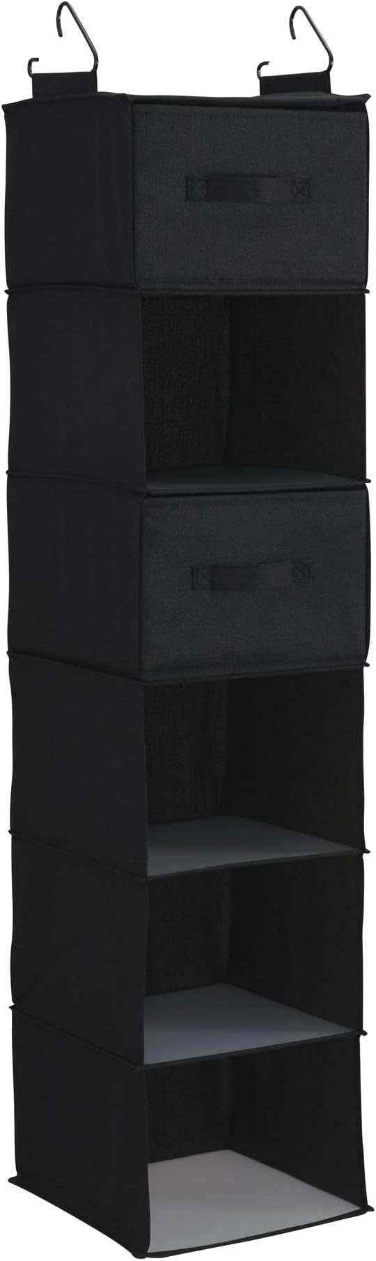 Household Essentials Black 6 Shelf Hanging Closet Organizer Shelf