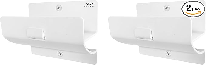 Ladder Hangers for Garage Wall - White Set of 2 Wall Mount Step Ladder Hook | Heavy Duty Brackets, Versatile Utility Tool Holder, Practical Space-saving Garage Storage Solution, Easy to Install