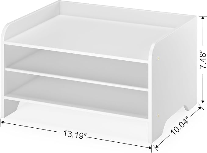 Bamboo File Organizer for Desk, Paper Tray with Pen Holder | Open tiers and a pen holder sort Letter/A4 paper, folders and office supplies while keeping your workspace clutter-free