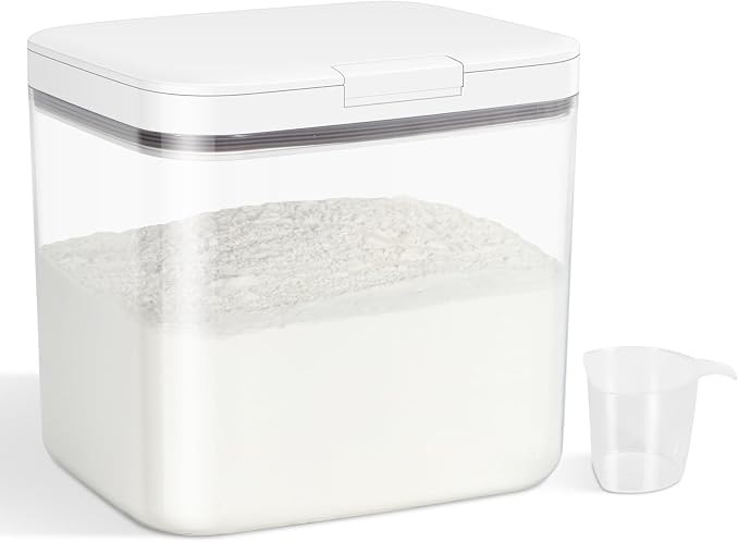 4.75 Qt Rice Flour Container Dog Food Storage Holder with Flip-up Lid Scoop | Airtight Dry Food Containers Pet Cat Food Bin Laundry Room Organization Household Essentials Kitchen Pantry Organizers