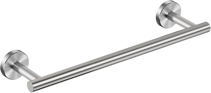 FORIOUS Towel Bar 12" Towel Racks for Bathroom Wall Mounted Brushed Nickel | Total Length 14 Inch, Rustproof, Stainless Steel Towel Holder, Wall Mounted for Bathroom Bedroom, Heavy Duty, Space Saving