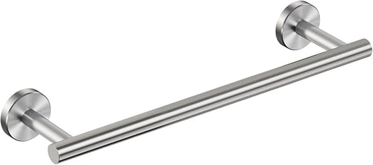 FORIOUS Towel Bar 12" Towel Racks for Bathroom Wall Mounted Brushed Nickel | Total Length 14 Inch, Rustproof, Stainless Steel Towel Holder, Wall Mounted for Bathroom Bedroom, Heavy Duty, Space Saving