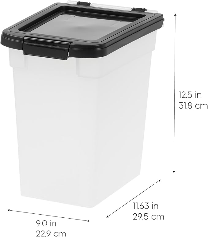 IRIS USA Dog Food Storage Container, 2-Pack, Up to 10 lbs, Black