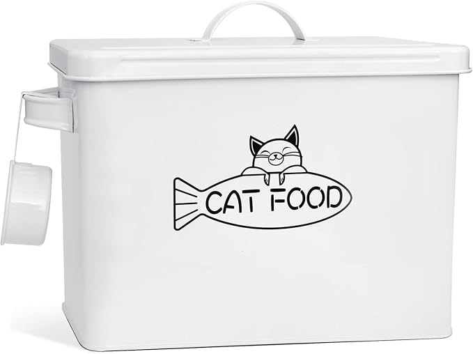 Vumdua Large Dog and Cat Food Storage Container, Farmhouse Pet Food Storage Containers with Lid and Dry Food Scoop, Durable Airtight Cat Container 12-13 lbs Capacity, Great Gift for Pet Owners