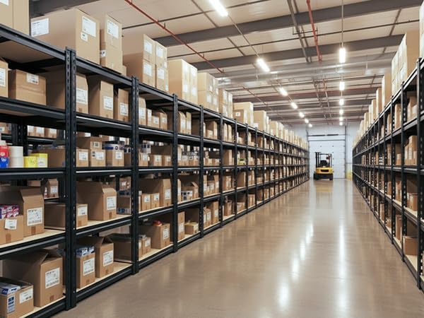 REIBII Set of 2 Storage Shelves,Heavy Duty Garage Shelving for Basement | 2000LBS Metal Shelves,5-Tier,Rolled Edge,for Industrial Warehouse Pantry School Education Shop Commercial,27.6"Wx11.8"Dx60"H