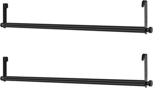 2 Pack Wire Shelving Garment Hanger Bar Wire Shelving Accessories Industrial Closet Clothes Rods for Home Retail Store(Black,36 Inch)
