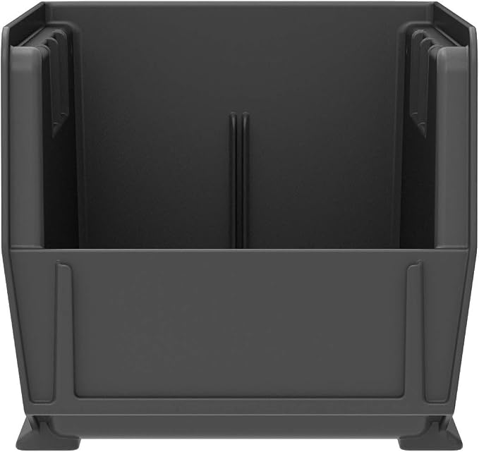Akro-Mils 30230 AkroBins Plastic Storage Bins, 11"x5"x5", Black, 12-Pack | Space-Saving Stackable Bins for Garage, Pantry, Craft Organization