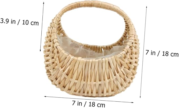 jojofuny Hand Woven Rattan Flower Basket for Home Storage Multi-functional Decorative Container for Organizing Flowers for Mother's Day and Spring Weddings