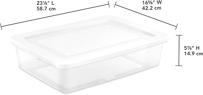 Sterilite Storage Box, Stackable Plastic Container Home Organizer, 28 Qt(20 Pack)