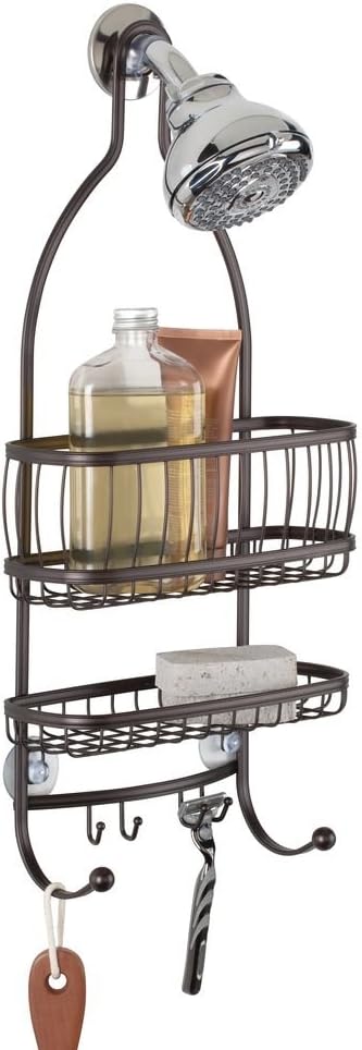 iDesign 61971 York Lyra Hanging Shower Organizer - 10" x 4" x 22", Bronze