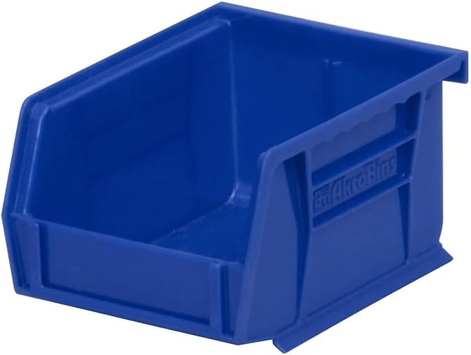 Akro-Mils 30210 AkroBins Plastic Storage Bins, 5"x4"x3", Blue, 24-Pack | Space-Saving Stackable Bins for Garage, Pantry, Craft Organization