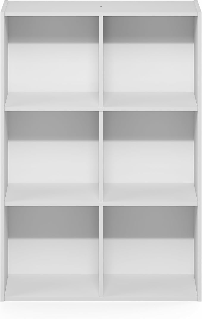 Furinno Reed 6-Cube Closet Organizers and Storage, White | Closet Storage, Closet Organizer for Bedroom, Study Room, Hallway