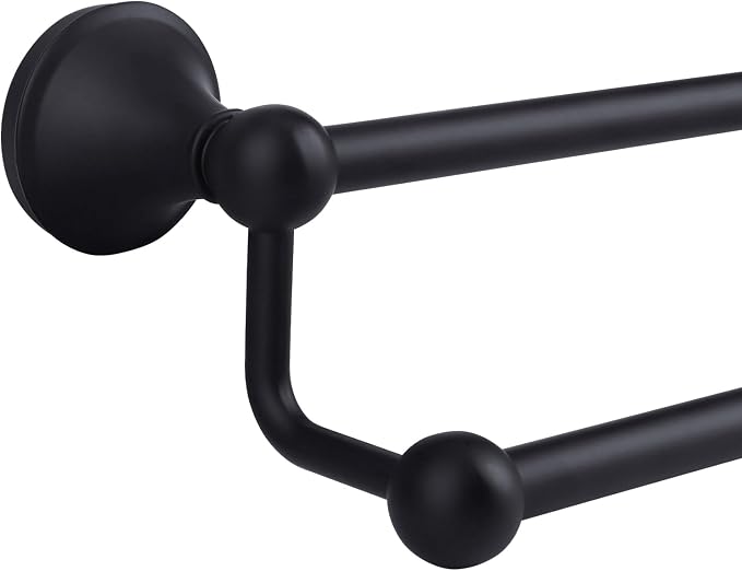Antique 24 Inch Bathroom Double Towel Bar Matte Black,Towel Racks for Bathroom Wall Mounted,Bathroom Towel Holder Black,Two Towel Rod Hanger for Hotel