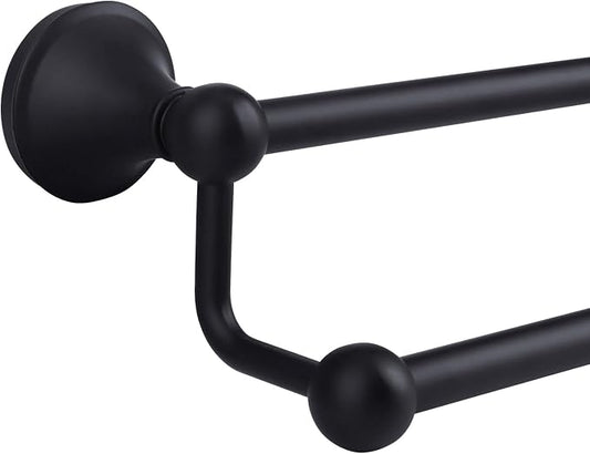 Antique 24 Inch Bathroom Double Towel Bar Matte Black,Towel Racks for Bathroom Wall Mounted,Bathroom Towel Holder Black,Two Towel Rod Hanger for Hotel