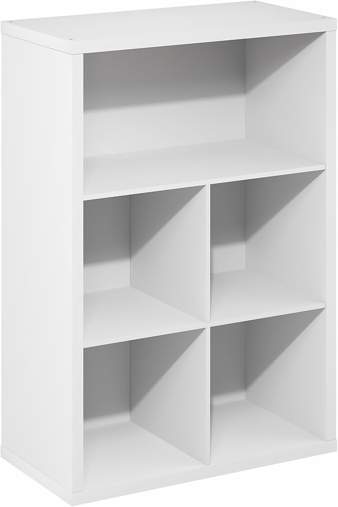 5-Cube Bookcase, Cube Storage Organizer Bookshelf, Book Shelf with Closed Back, 15.3 x 29.9 x 43.3, for Bedroom, Living Room, Home Office, White