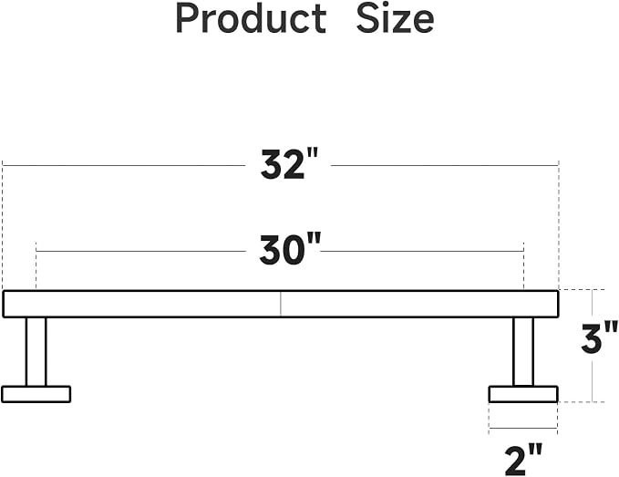USHOWER Polished Chrome Bath Towel Bar, 30-Inch Towel Racks for Bathroom | Thicken SUS304 Stainless Steel Towel Rod, Towel Holder Wall-Mounted, Modern Home Decor (Total Length 32-Inch)