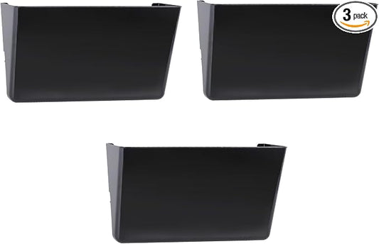 EASEPRES 3 Pack Black Plastic Single Pocket Hanging File Organizer, Wall Mount Paper Mails Magazines Holder, Mounted Folder Bins for Office School and Home, 12.99x4.13x7.48 inches