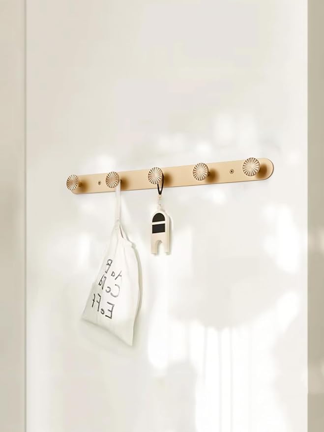 1 Pack Coat Rack Wall Mounted Champagne Bronze Towel Hooks for Bathrooms Wall Hooks for Hanging Robe Coat Hooks Kitchen Decorative Heavy Duty Zinc Alloy