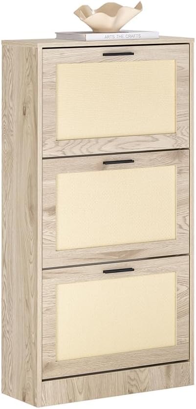 Haotian Shoe Cabinet for Entryway-FSR137 (Beige, 3-Drawers)