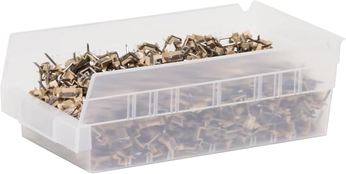 Akro-Mils 30130 Heavy Duty Plastic Shelf Bins, 12"x 6.5"x 4", Clear, 12-Pk | Heavy Duty Nesting Storage Bins for Garage, Closet, Refrigerator, Kitchen, Cabinet, Drawer Organization, Pantry Organization