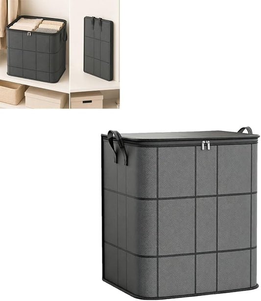 Spacious Moving Storage Bin – Zippered Organizer for Quilts, Large Fabric Storage Bag with Carry Handles for Bedding, Comforters, Blankets, Winter Clothes, Closet & Moving (1PC)