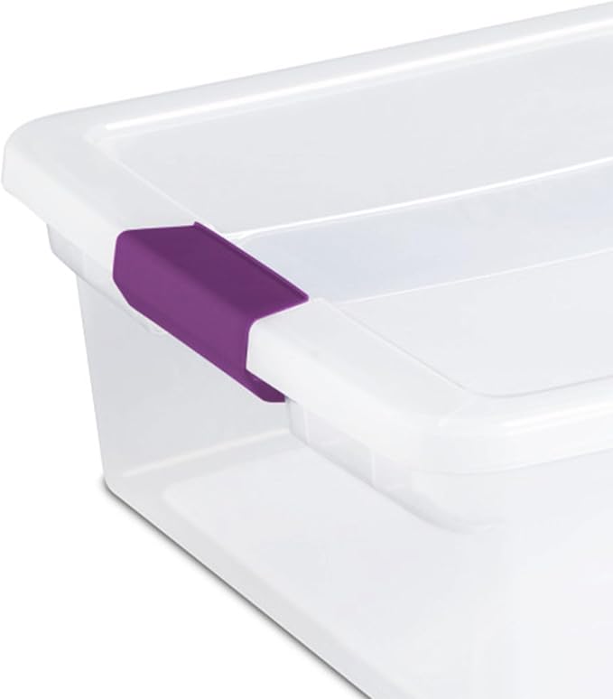 Sterilite 24-Pack 32 Quart ClearView Latch Box, Stackable Organizer Bins with Latching Lids - Clear Plastic Organization Containers for Closet, Bedroom, Shelving Units and Everyday Home Storage