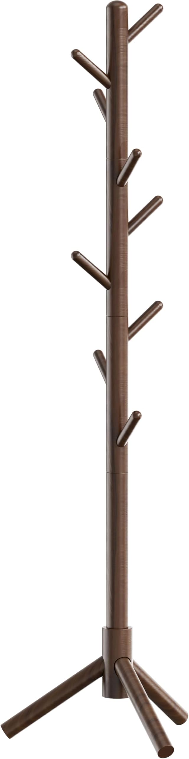 Simple Houseware Wooden Coat Rack Stand, Hall Tree with 9 Hooks, Walnut | Adjustable Tree Rack for Entryway, Hallway, Bedroom, Office