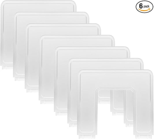 Adjustable File Sorter Accessories 6 Pieces Upright Plates, Expandable File Folder Holder Accessory, Desktop Binder Organizer, School Office File Organizer, Translucent Frosted