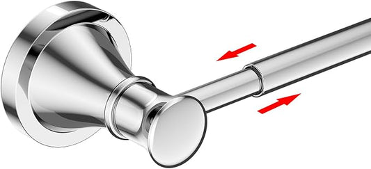 BESy Towel Racks for Bathroom Wall Mounted Bath Towel Bar Polished Chrome | Adjustable 16-26 In, Wall Mounted Towel Holder, Stainless Steel, Rustproof, Towel Bar Rod Hanger Hardware Accessories Hotel