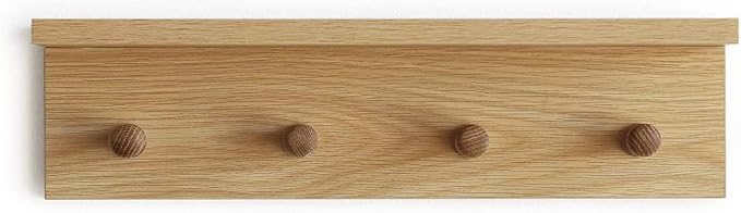Entrance Coat Rack ，Coat Hooks, Wall-Mounted Wooden Hook Rack, Wall-Mounted Shelves(Oak Colored Finish—A-1)