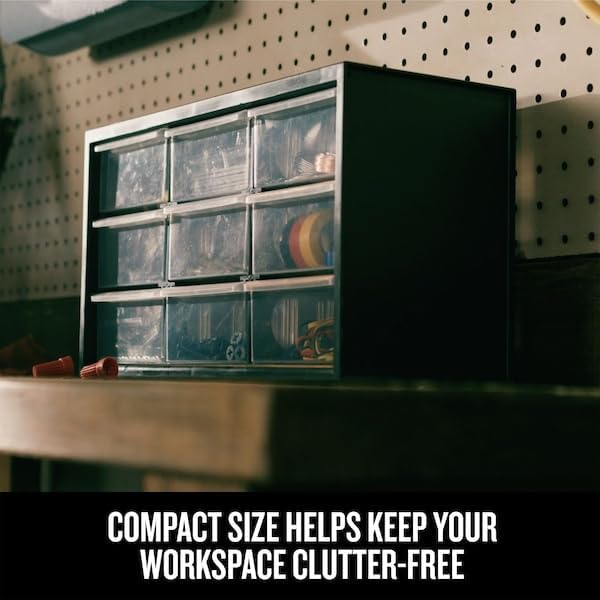 CRAFTSMAN Plastic Storage Organizer Bin System, 9 Compartment, Modular, Home Office (‎CMST40709)
