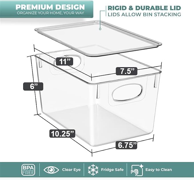 Sorbus Large Clear Plastic Storage Bins with Lids, Stackable Toy Storage Bins, Clothes, Medicine, Makeup, Closet, Art Supply, Bathroom, Shoe, Toy Storage Organizer (2 Pack)