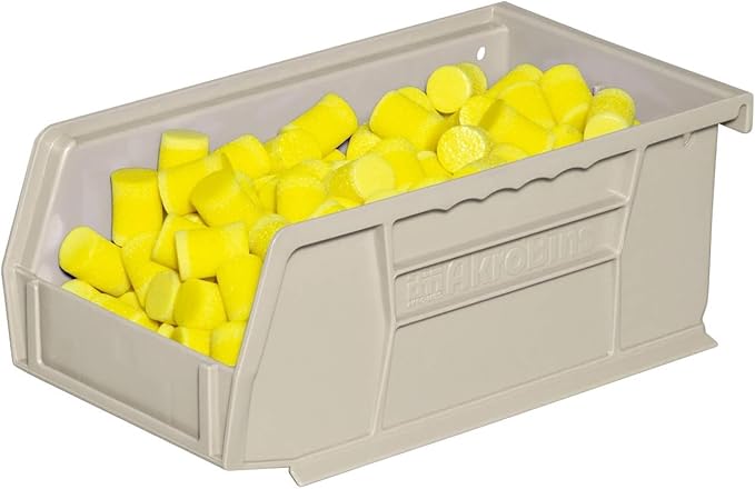 Akro-Mils 30220 AkroBins Plastic Storage Bins, 7"x4"x3", Stone, 24-Pack