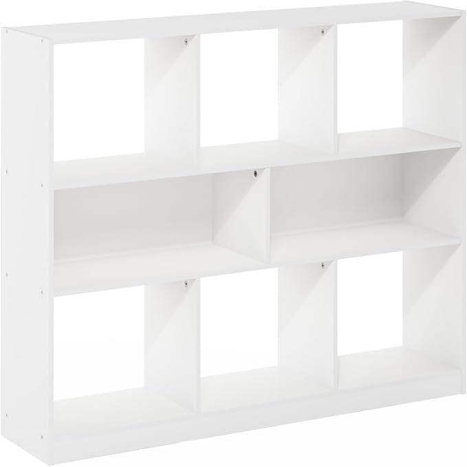 8-Cube Bookcase, Horizontal Cube Storage Organizer Bookshelf, Book Shelf, 10.9 x 47.2 x 39.4, for Bedroom, Living Room, Home Office, White