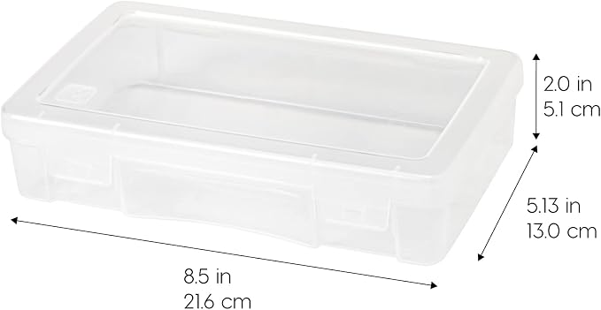 IRIS USA Clear Cases |Made in USA| Plastic Box Organizers (6-Pack)- Medium | Bead Storage Organizing Containers with Snap Lid for Arts, Crafts, Ephemera, Stickers, & Dance Cheer