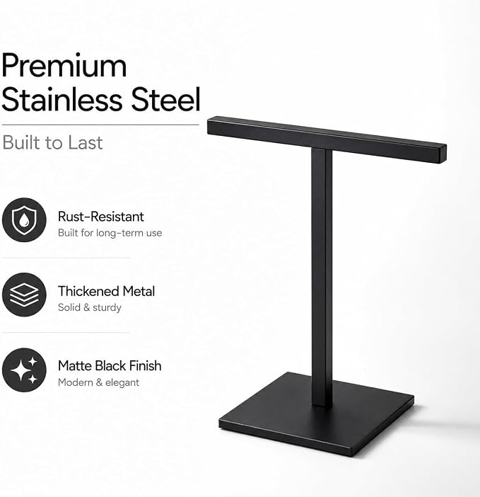 Bathroom Hand Towel Holder Stand，T-Shape Hand Towel Holder Stand SUS304 Stainless Steel for Bathroom，Kitchen or Vanity Countertop