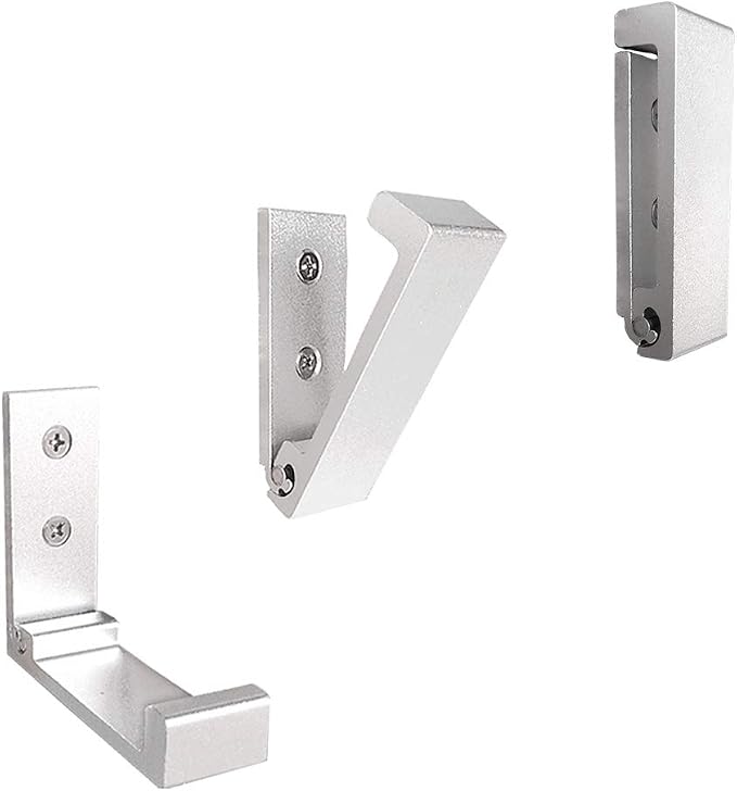 Folding Coat Hooks, 10Pcs Wall Hooks for Hanging Coat Towel Hooks Hardware Heavy Duty Aluminum Alloy Headphone Holder Hooks No Rust Wall Mounted with Screws for Bags Fitness Equipment (10Pcs-Silvery)