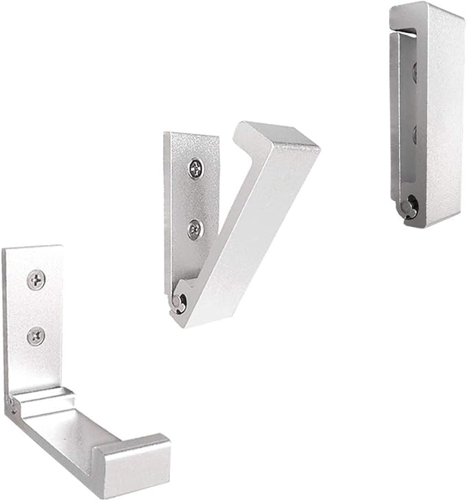 Folding Coat Hooks, 5Pcs Wall Hooks for Hanging Coat Towel Hooks Hardware Heavy Duty Aluminum Alloy Headphone Holder Hooks No Rust Wall Mounted with Screws for Hat, Bags, Fitness Equipment (Silvery)