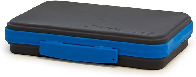 It's Academic Flexi Storage Box with Lid, Collapsible Pencil Case Design for Craft and School Supplies, Blue/Black