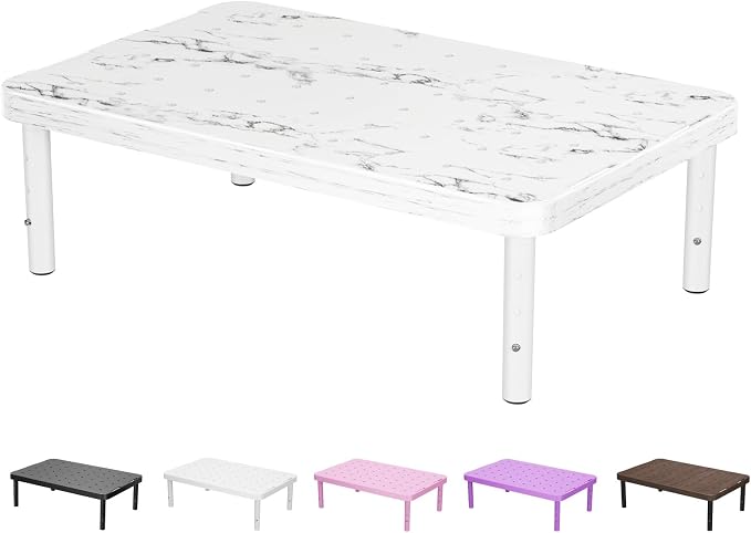 WALI Computer Monitor Stand for Desk, Adjustable Laptop Riser, Desk Monitor Stand Underneath Storage for Office, School Supplies (PTT001-M), 1 Pack, Marble