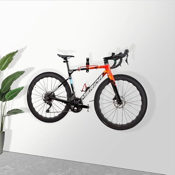 PHUNAYA Wall Mount Bike Rack,Bike Hanger Horizontal,Bicycle Holder Heavy Duty,Garage Bike Storage,Garage Organization Bicycle Hook with Rubber,Foldable and Adjustable Angle(2 pack)